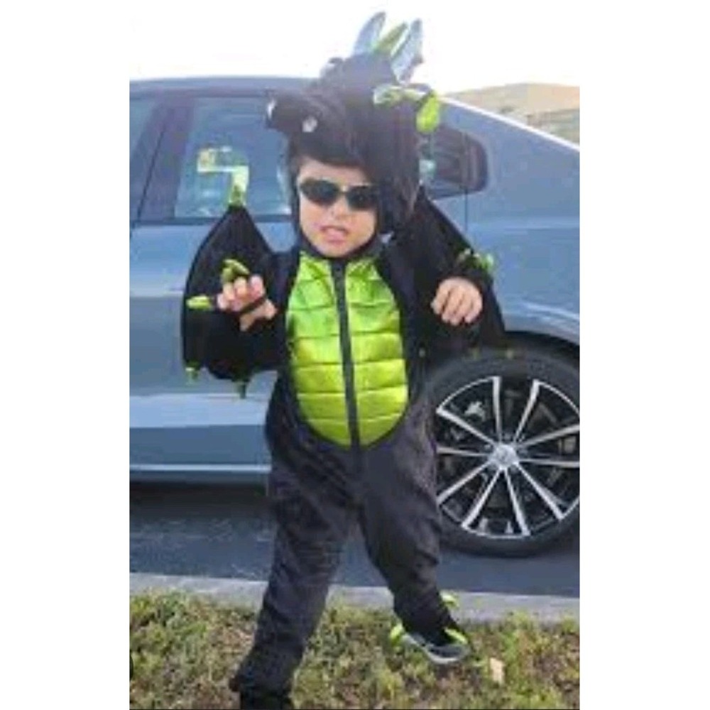 Children's Dragon Halloween Costume Cosplay What A Character 4Y Black Metallic